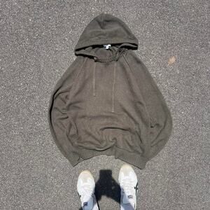 Vintage Y2K Green Knit Hoodie Size L Streetwear Classic Cozy Fit OG Vintage Y2K